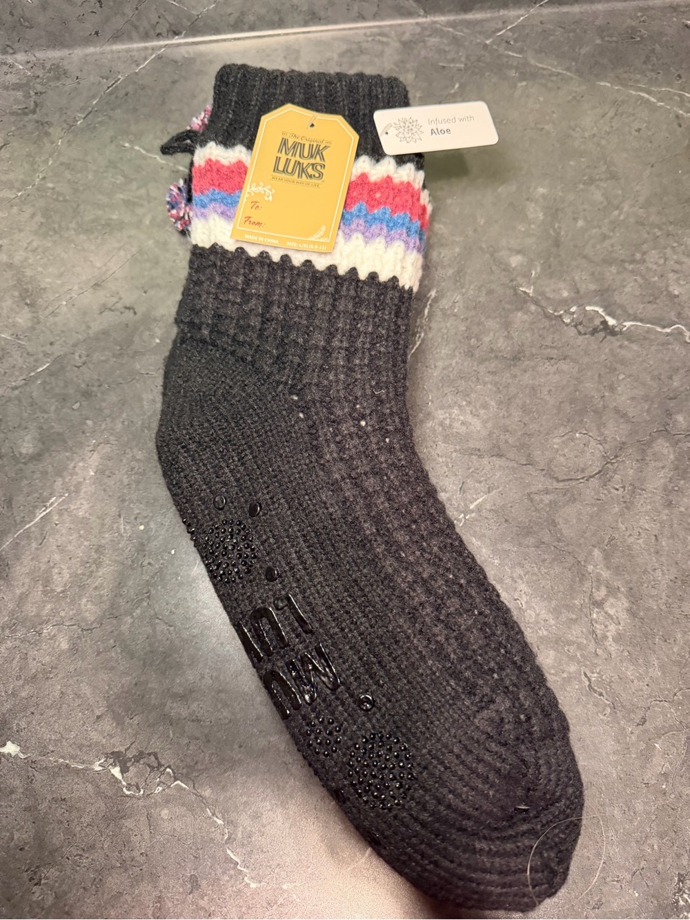 Muk Luks Women's Aloe Infused Cozy Slipper Socks
